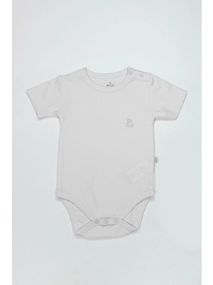 Bistyle Organik Natural Basic Style Yarım Kol Body BS17103 Beyaz