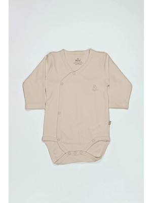 Bistyle Organik Natural Basic Style Kruvaze Uzun Kol Body BS17102 Bej