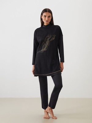 Lc Waikiki Yeni Sezon Dik Yaka Baskili Kadin Tesettur Mayo Takimi - S59419Z8