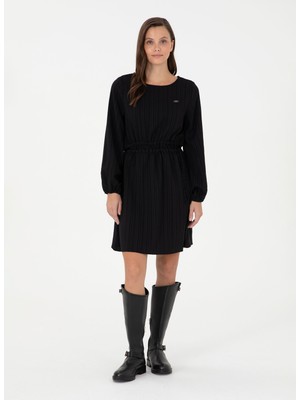 U.s. Polo Assn. Bisiklet Yaka Siyah Diz Üstü Kadın Elbise Elset