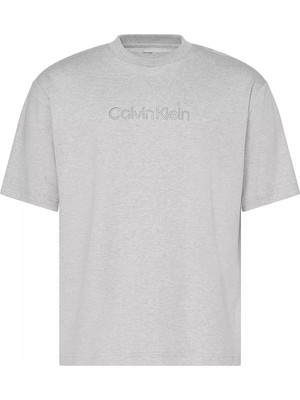 Erkek A -Rel Fashion Logo Kısa Kollu T-Shirt - Gri