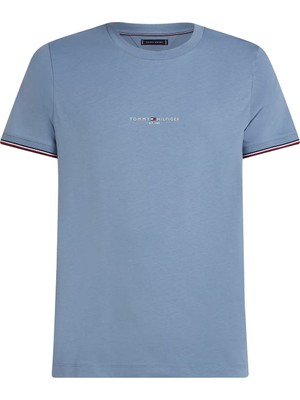 Erkek Tommy Logo Tipped T-Shirt - Açık Mavi