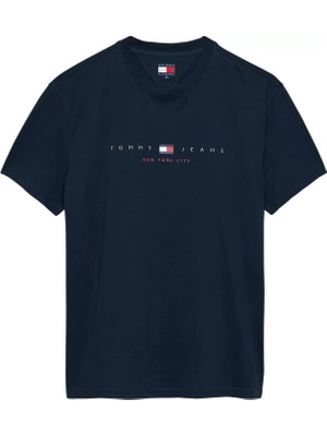 Erkek New York City Logolu T-Shirt - Lacivert