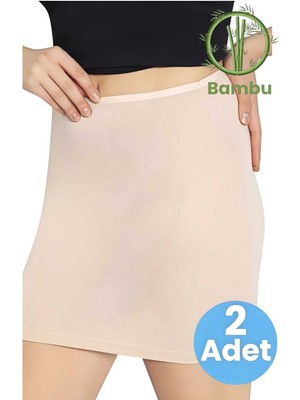 Tezzgelsin Kadın 2'li Bambu Kumaş Mini Jüpon