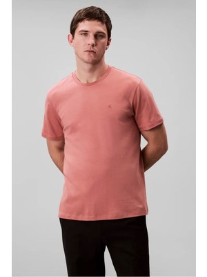 Erkek Somon Renkli Supima Pamuk T-Shirt - Rose