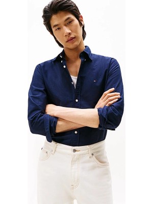 Erkek Düğmeli Yaka Oxford Gömlek – Lacivert