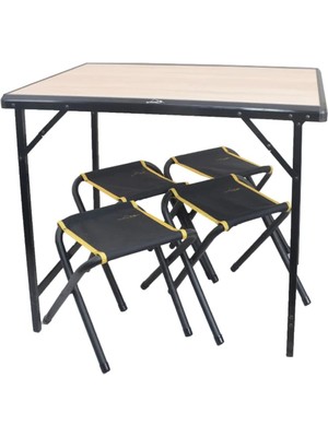 Nurgaz Campout Katlanır Masa-Tabure Seti