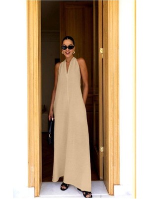 V Yaka Paraşüt Elbise