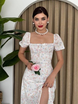 Zeze Balon Kol Elbise