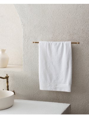 Berly Nakışlı %100 Pamuk Yüz Havlusu - Beyaz - 50X76 cm