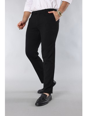 3A Moda Erkek Italyan Kesim Dar Kalıp Dar Paça Kumaş Pantolon SİYAH