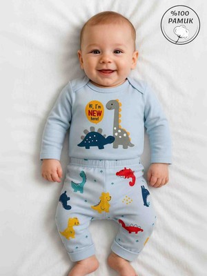 Panfilia %100 Pamuklu Erkek Bebek Uzun Kollu Ikili Takım