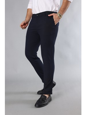 3A Moda Erkek Italyan Kesim Dar Kalıp Dar PaçaKumaş Pantolon LACİVERT