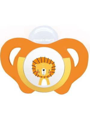 Wee Baby Safari Damaklı Silikon Emzik 6-18 Ay Turuncu Aslan