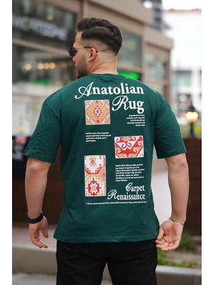 Miron Nefti Anatolian Rug Sırtı Baskı Detaylı Oversize Kısa Kollu Tişört- 2520