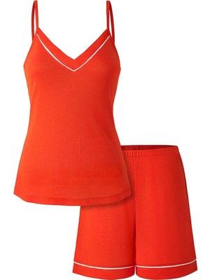 Tencel™ Askılı Pijama Takımı / Turuncu
