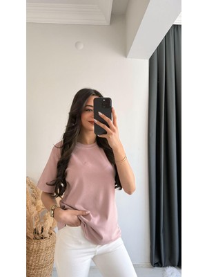 Cosi Pamuklu  Basic Tshirt Pudra