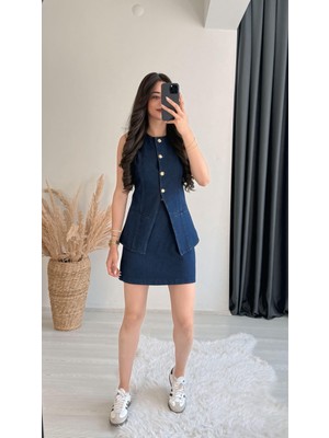 Enrico Belden Fermuarlı Mini Etek