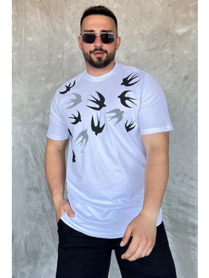 Mishar İtalia Erkek Bisiklet Yaka Baskılı Tişört P-00017395