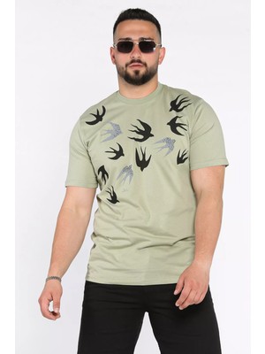 Mishar İtalia Erkek Bisiklet Yaka Baskılı Tişört P-00017395