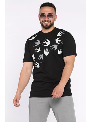 Mishar İtalia Erkek Bisiklet Yaka Baskılı Tişört P-00017395