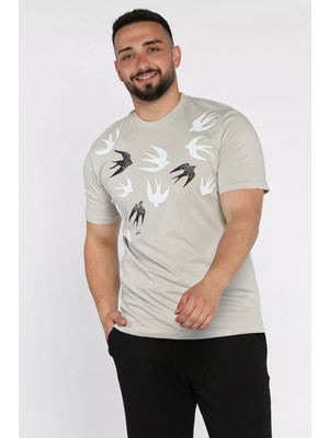 Mishar İtalia Erkek Bisiklet Yaka Baskılı Tişört P-00017395