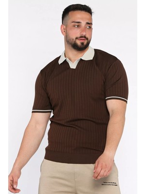 Mishar İtalia Erkek Polo Yaka Kendinden Çizgi Desenli Triko Tişört P-00016750