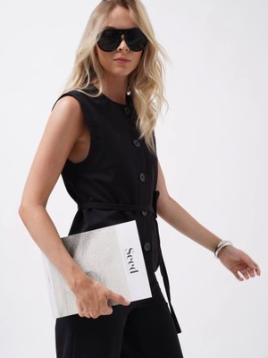 Defy Moda Kuşaklı Dokuma Yelek