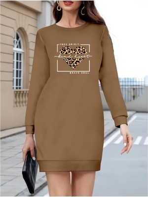 Kadın Uzun Kollu Bisiklet Yaka Desenli Viskon Iki Iplik Bluz