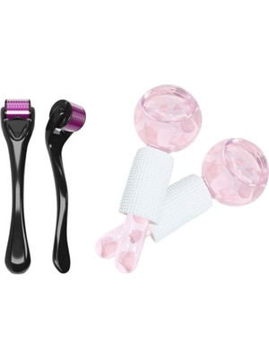 Titanyum Uçlu 540 Iğneli Derma Roller 0.75 mm ve Soğuk Masaj Topları 2'li Set