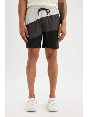 DeFacto Regular Fit Baskılı Esnek Dokulu Sporcu Kısa Boy Deniz Şortu B5997AX24HS