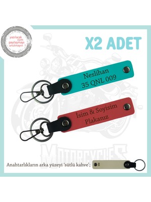 Miawiki 2'li Sürpriz Hediye Anahtarlık – Plaka ve Isimle Kişiye Özel Dokunuş, Nar Çiçeği-K Turkuaz-Sk