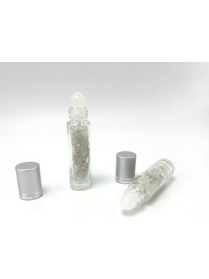 Çok Renkli Kristal Kuvars Esans Şişesi ve Masaj Aleti 10ML