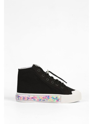 Benetton Candy Star Renkli Yıldız Boncuklu Bilekli Çocuk Spor Ayakkabı Siyah Beyaz BN-32186