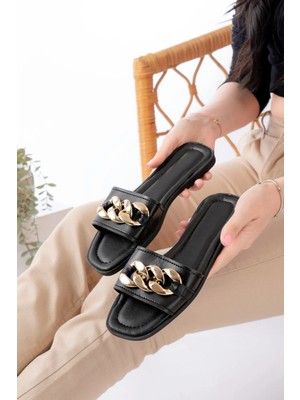 Slipcat Zincirli Kadın Terlik Dış Mekan Plaj Sokak Kullanımı İçin Şık Tasarım