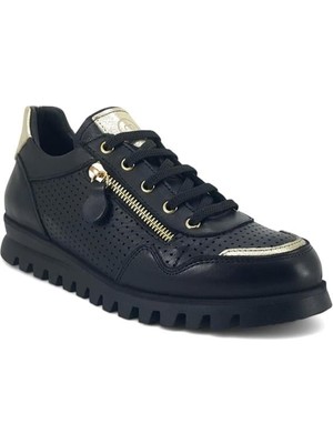 Mammamia 3195 Hakiki Deri Günlük Kadın Ayakkabı-Siyah