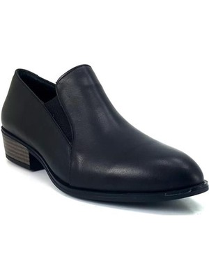 Mammamia 3465 Hakiki Deri Günlük Kadın Ayakkabı-Siyah