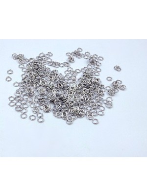 Yiğit Aksesuar 4 mm Kararma Yapmaz 300 Adet Gümüş Küçük Metal Takı Bağlantı Halkası