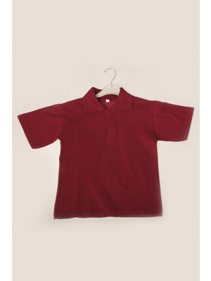 Çocuk Polo Yaka Kısa Kol Düz Renk Okul T-Shirt