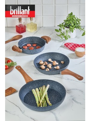 Alpha Bio Granit  3'lü Tava Sahan Set  20-24-28 cm