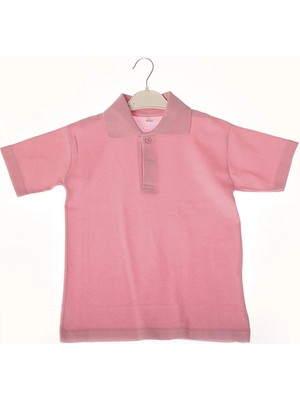Çocuk Polo Yaka Kısa Kol Düz Renk Okul T-Shirt