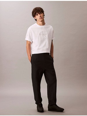 Calvin Klein Jeans Premıum Terry Monogram Jogger Erkek Siyah Eşofman Altı LV04RC279G-UB1