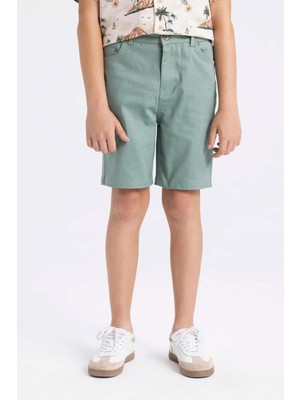 DeFacto Erkek Çocuk Basic Düz Gabardin Şort