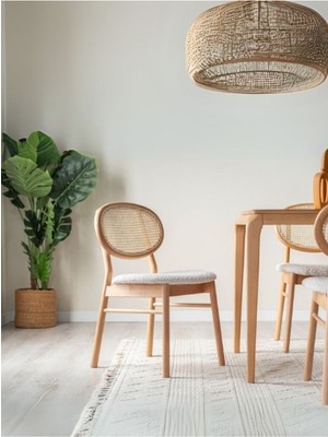 Gazzini Furniture Oslo Hasırlı Ahşap Sandalye