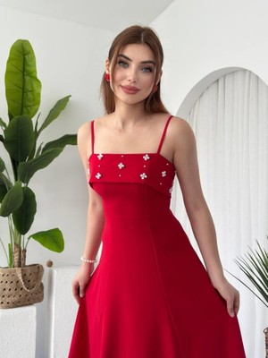 Ahes Shopping Acco Taş Detaylı Elbise