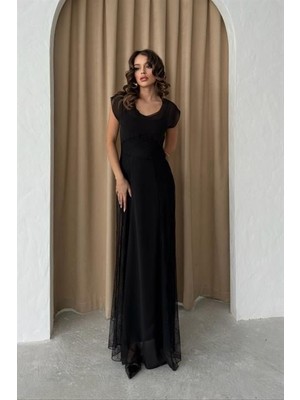 Ahes Shopping Archernar Şifon Tül Elbise 2704-8