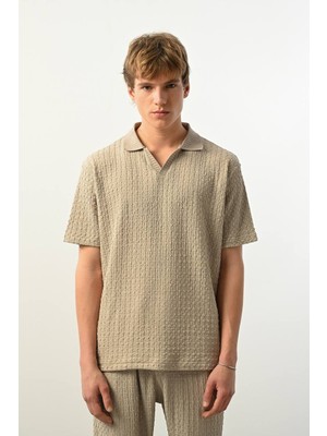 Polo Yaka Dokulu Erkek T-Shirt