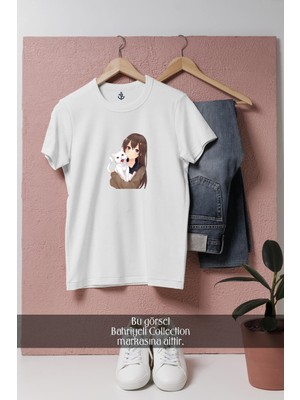 Oversize Cat Anime Drawing Kavaii Manga  Tasarımlı Unisex T-Shirt