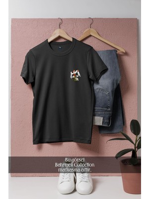 Oversize Hristiyan _ Cross _ Haç Işareti Cep Tasarımlı Unisex T-Shirt