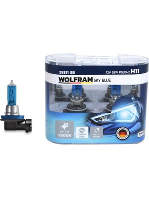 Ampul 12V H11 55 PGJ19-2 Sky Blue Beyaz Işik Drstr
